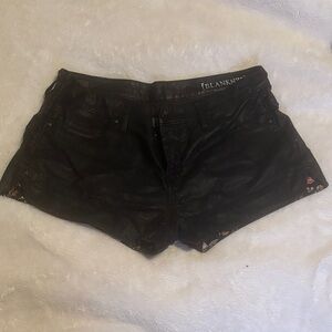 BlankNYC Women's Hot Black Metallic Faux Leather Shorts